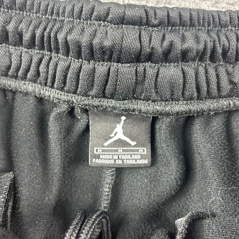 Jordan Track Pants Mens Medium Black Red Jumpman Stripe Zip‎ Cuff Athletic